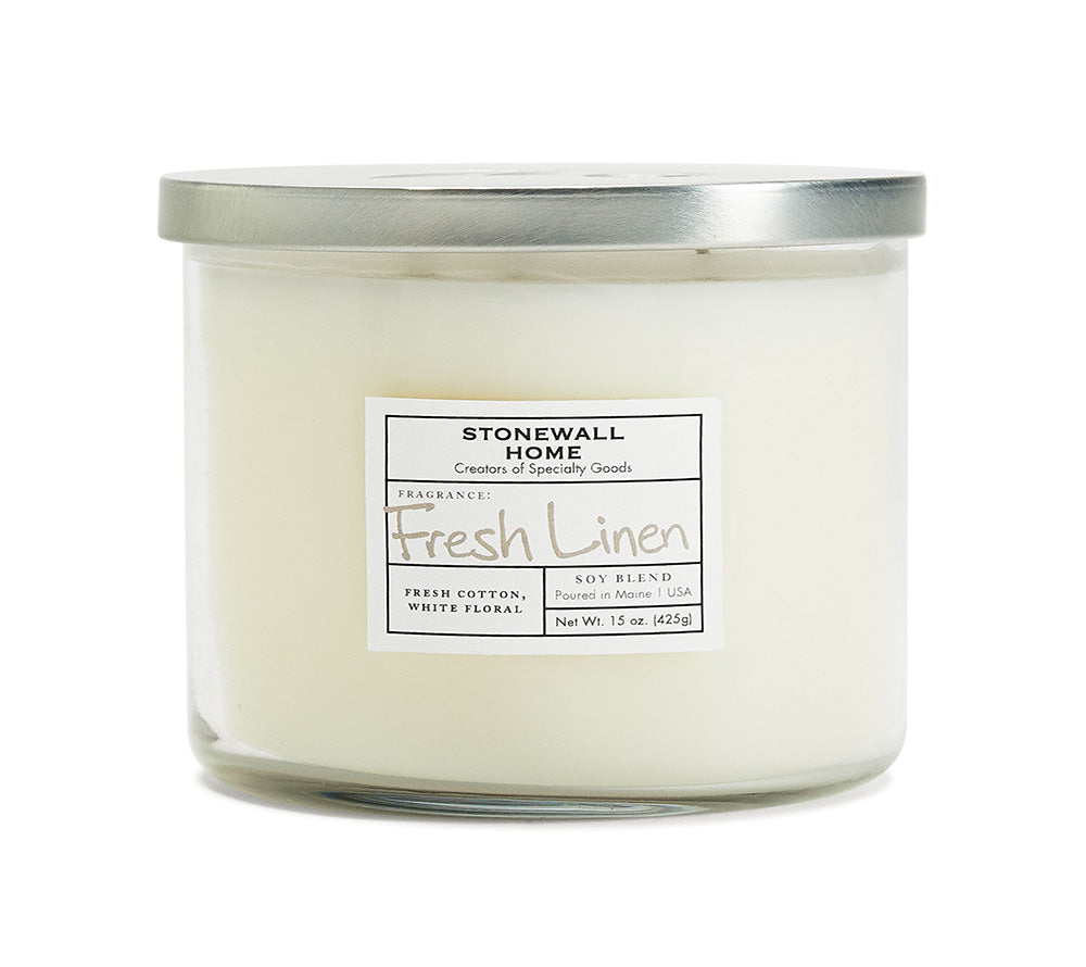Fresh Linen Duftkerze von Stonewall Kitchen online bestellen – Duft nach Wäsche & Blumen