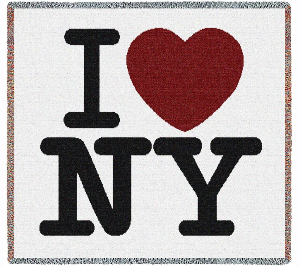 I Love New York Gewebte Baumwolldecke (100 % Baumwolle)