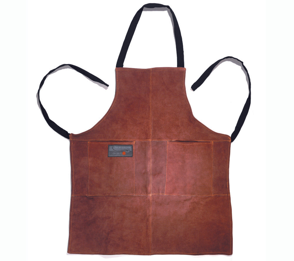 Braune Grillschürze aus Leder von Outset