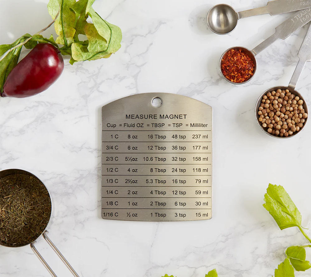 Umrechnungstabelle Magnet von American Heritage kaufen – für amerikanische Rezepte Edelstahl