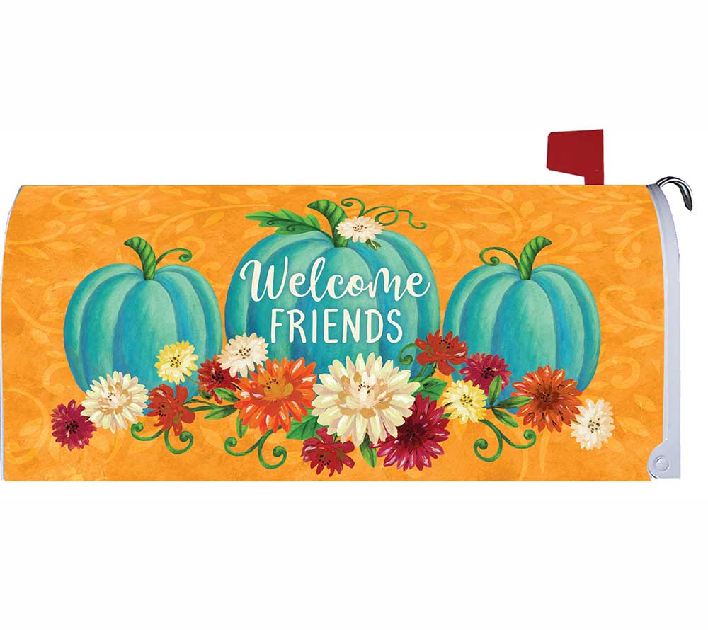 Türkise Kürbisse als herbstliches Mailbox Cover (Teal Pumpkin)