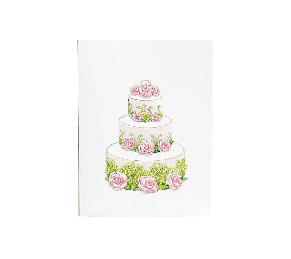 Grußkarte zur Hochzeit - Sparkle Rose & Lily Wedding Cake von Paula Skene