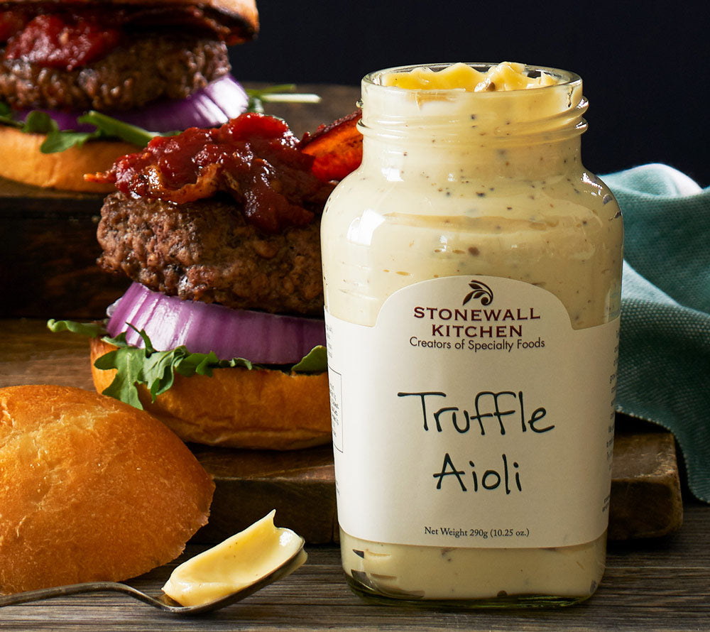 Truffle Aioli von Stonewall Kitchen kaufen ☆ Das legendäre Trüffel-Aioli ☆ Für Burger, Sandwiches, Country Potatoes und Süßkartoffel-Pommes ☆ Jetzt probieren!