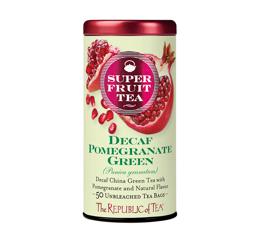 Decaf Pomegranate Green Tee von The Republic of Tea (Metalldose mit 50 Beuteln)