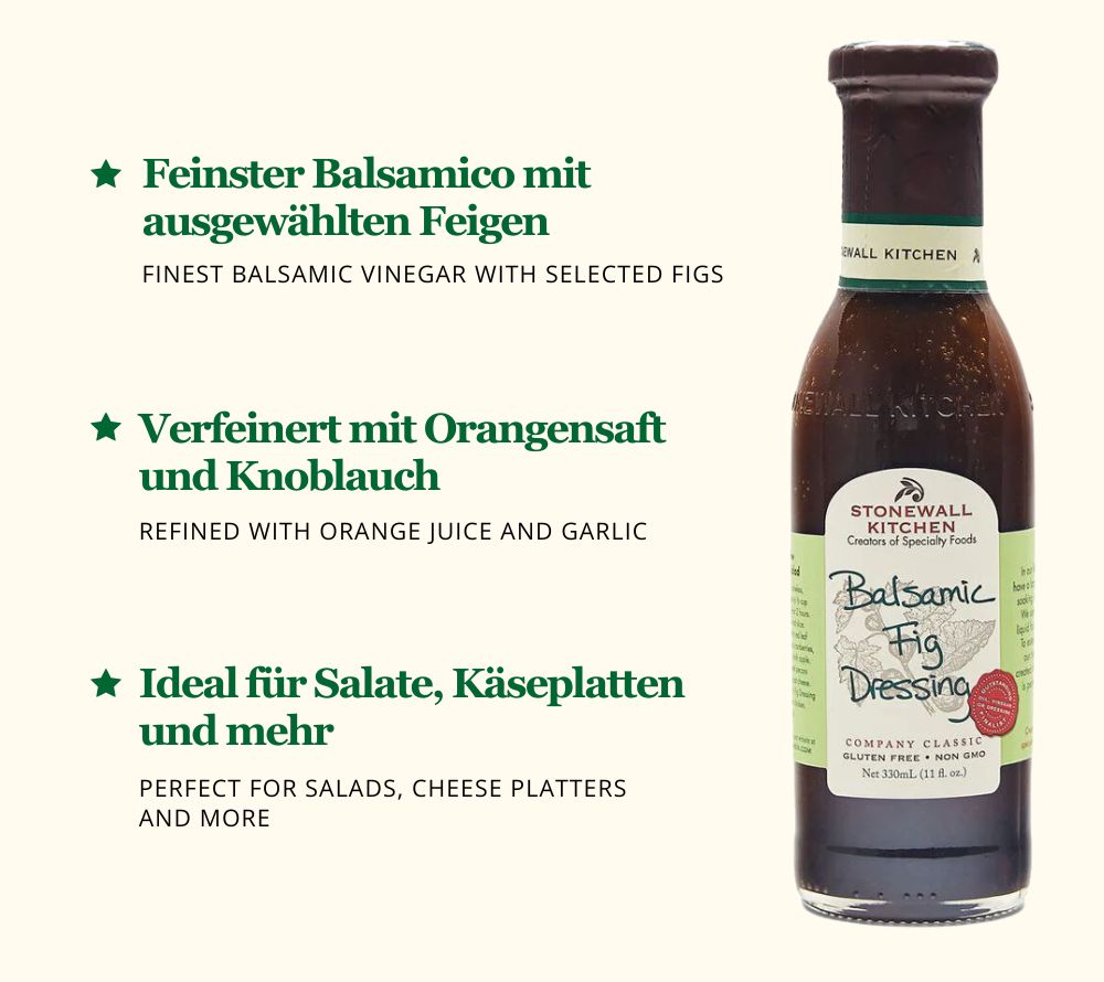 
                  
                    Balsamic Fig Dressing ☆ Süß-saures Aroma ☆ Großartiges Geschmackserlebnis ☆ Vielseitig einsetzbar ☆ Importiert aus den USA » Jetzt probieren!  
                  
                