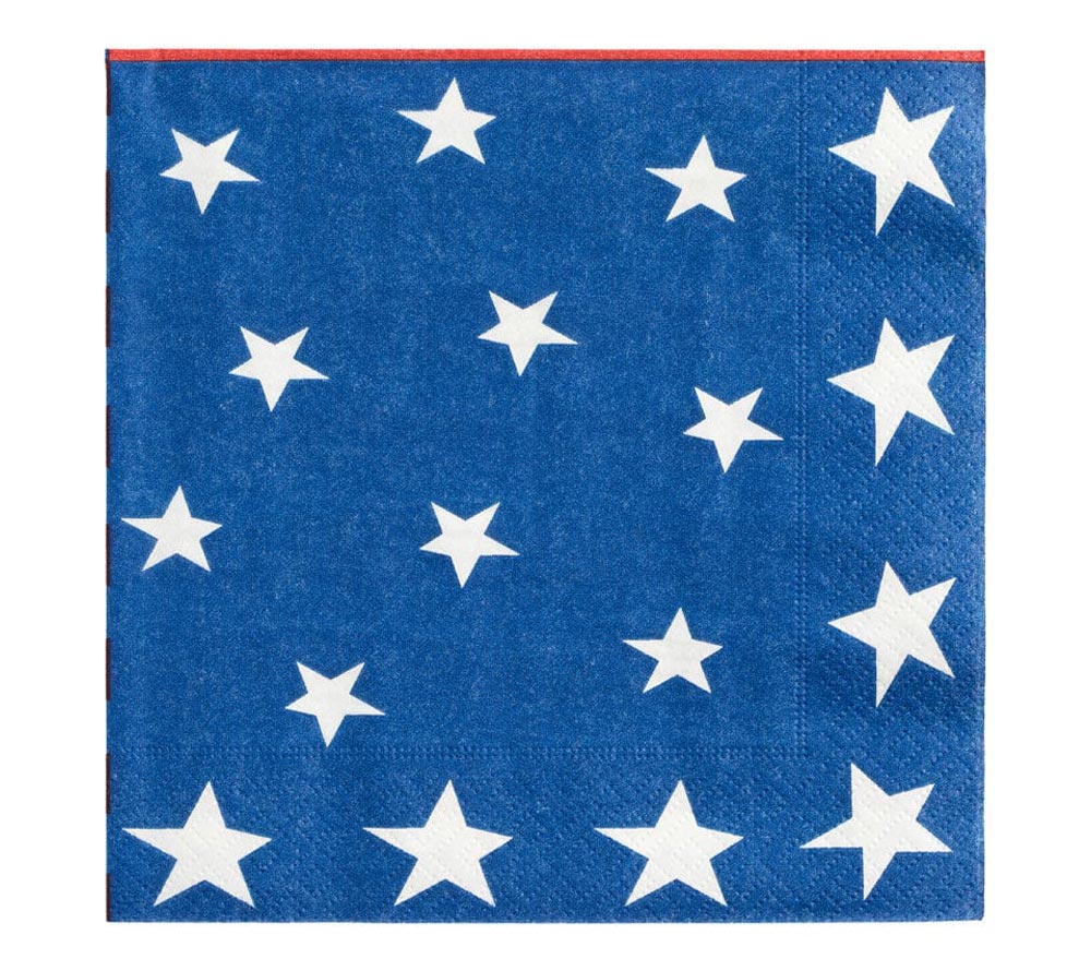 Hochwertige Servietten mit Star & Stripes Design von Caspari