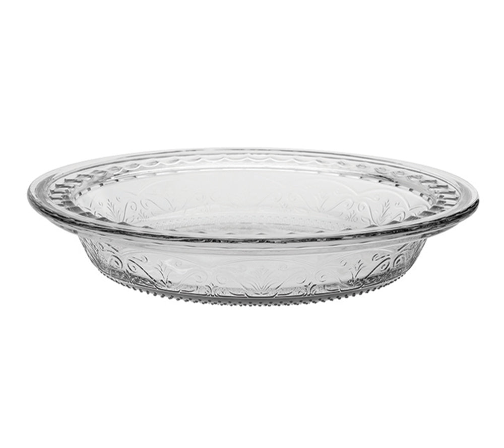 Pie Plate-Glass Fluted Edge Decorated  ➤ Glasschale von Anchor Hocking  ➤ Perfekt zum Servieren  ➤ Dekorativer Rand