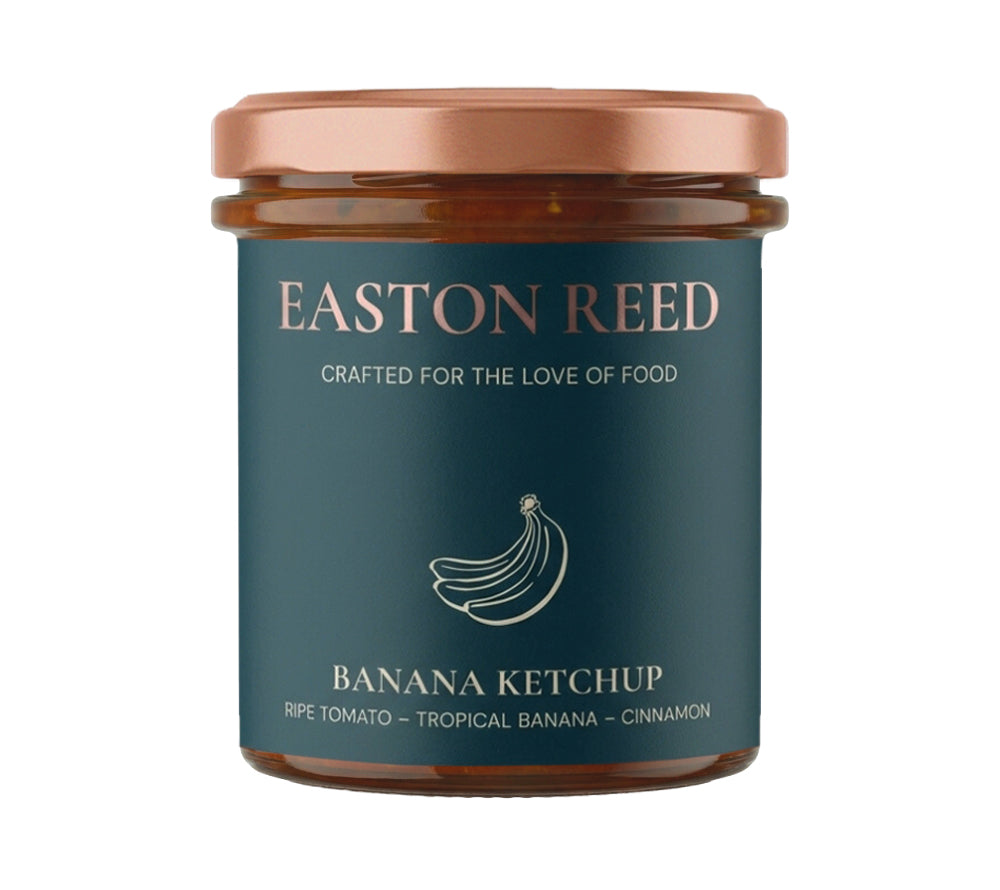 Easton Reed Banana Ketchup: Fruchtig-milder Ketchup aus Tomate, Banane & Mango mit Curry und Zimt – exotisch, vielseitig und ganz ohne Schärfe. Jetzt probieren!