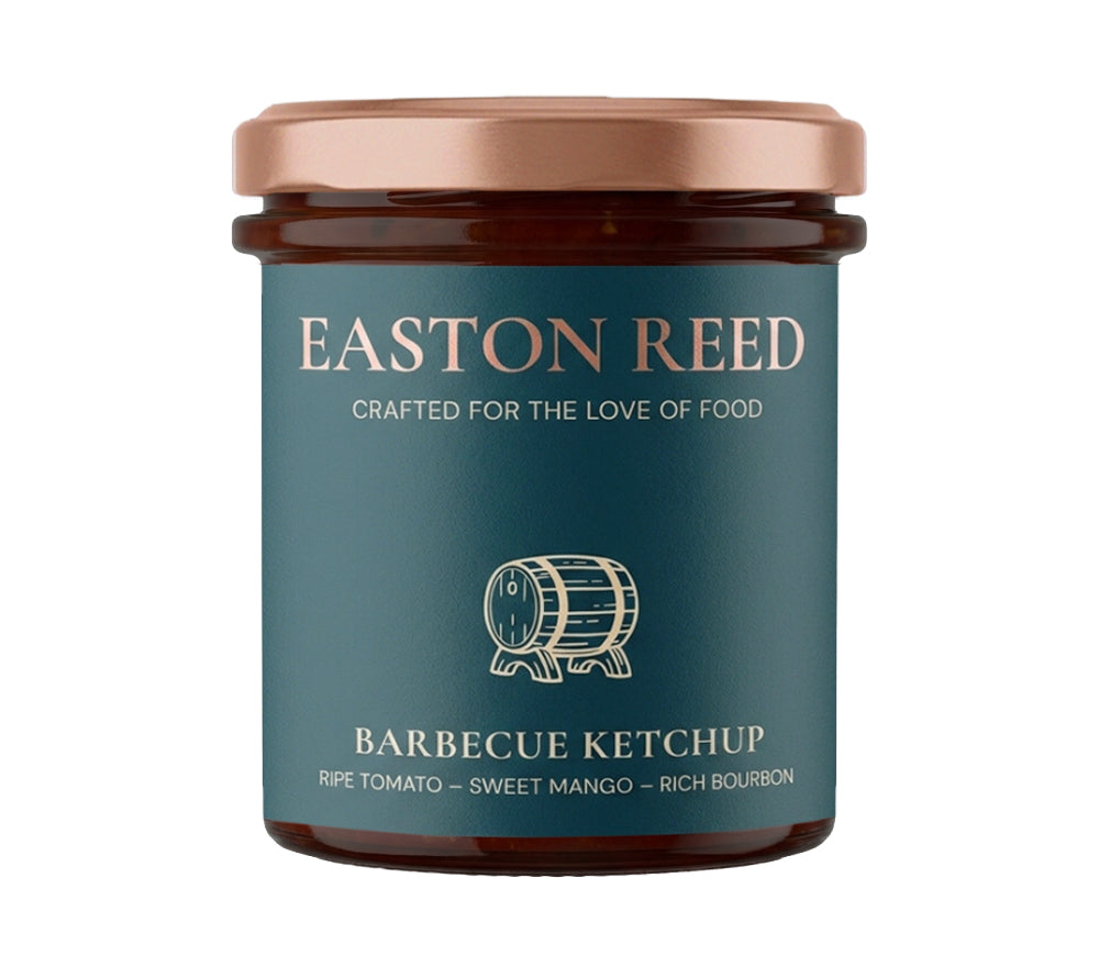 Easton Reed Barbecue Ketchup: Fruchtig-rauchiger Tomatenketchup mit feiner Würze. Ideal zu Grillgerichten, Burgern, Ribs und als BBQ-Dip oder Glasur.