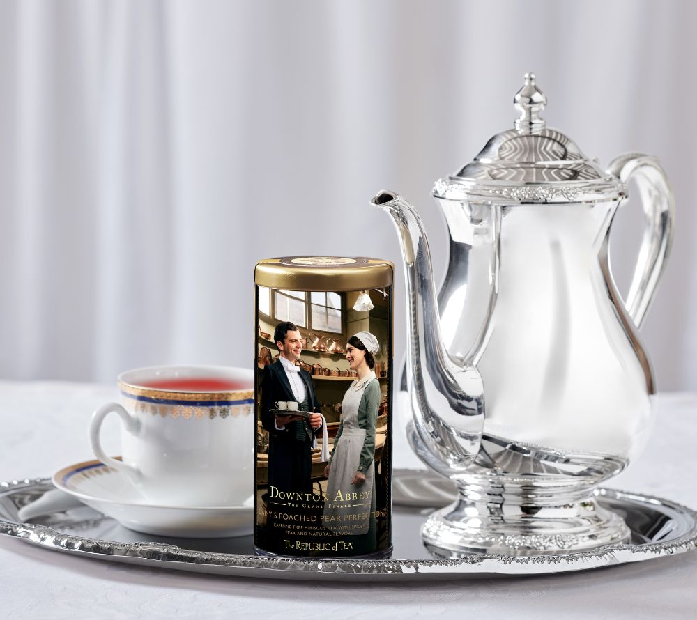 Daisy’s Poached Pear Perfection – aromatischer Birnen-Tee von The Republic of Tea, ideal für gemütliche Herbsttage.