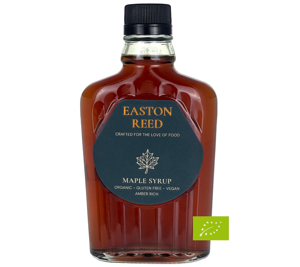 Easton Reed Bio-Ahornsirup - Reiner kanadischer Ahornsirup Grade A Amber Rich: aromatisch, bernsteinfarben & vielseitig für Frühstück, Backen & Küche einsetzbar.