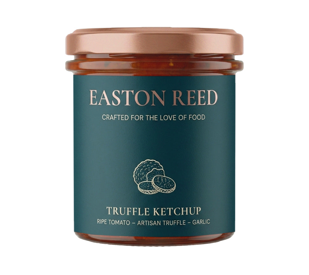 Easton Reed Truffle Ketchup: Edler Tomatenketchup mit feiner Trüffelnote. Perfekt zu Pommes, Burgern, Steak, Eierspeisen und für besondere Genussmomente.