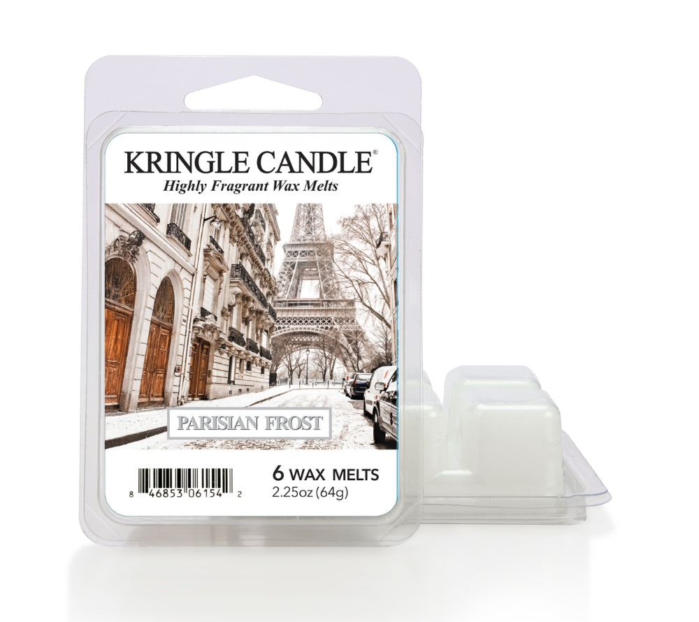 Kringle Candle Parisian Frost – luxuriöse Duftkerze mit Bergamotte, Lavendel & Moos. Eleganter Winterduft für stilvolle, entspannte Momente zuhause
