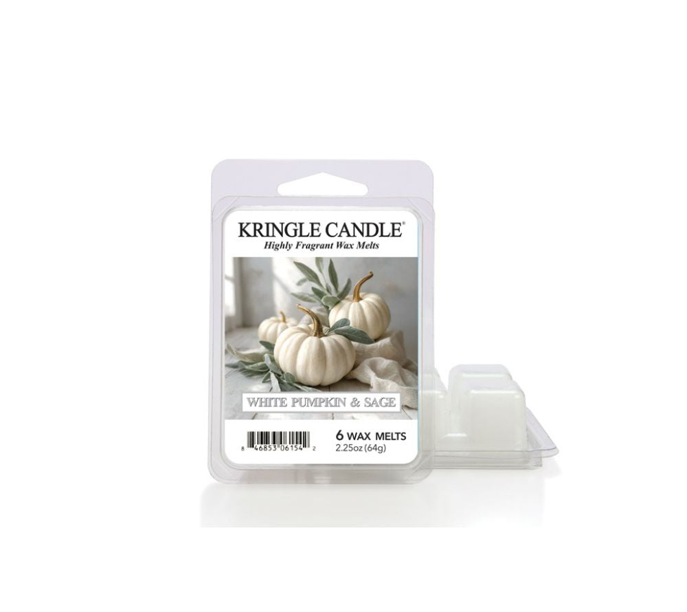 White Pumpkin & Sage Duftwachs von Kringle Candle auf weißem Hintergrund