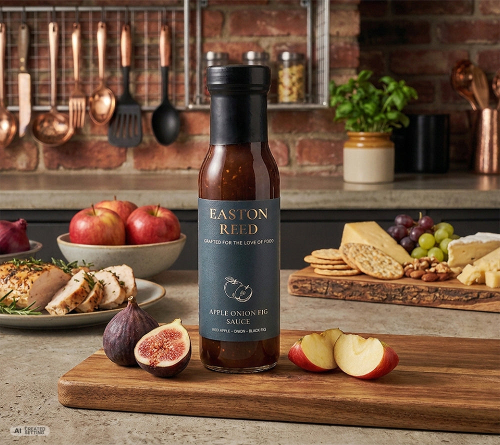 Elegante Apple Onion Fig Sauce mit schwarzer Feige, Apfel, süßer Zwiebel und Balsamico