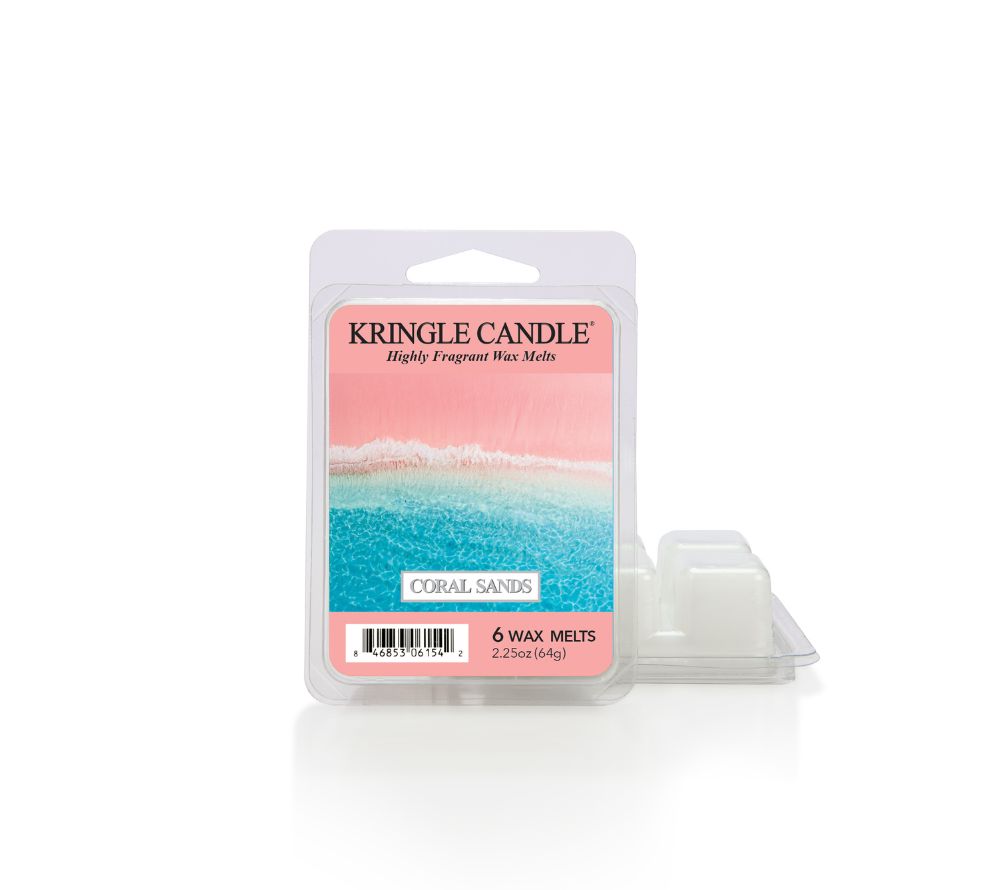 Coral Sands Duftkerze von Kringle Candle.  Fruchtig-tropischer Sommerduft. Mit exotischer Mango & frischer Citrusnote. Jetzt in drei verschiedenen Größen kaufen.