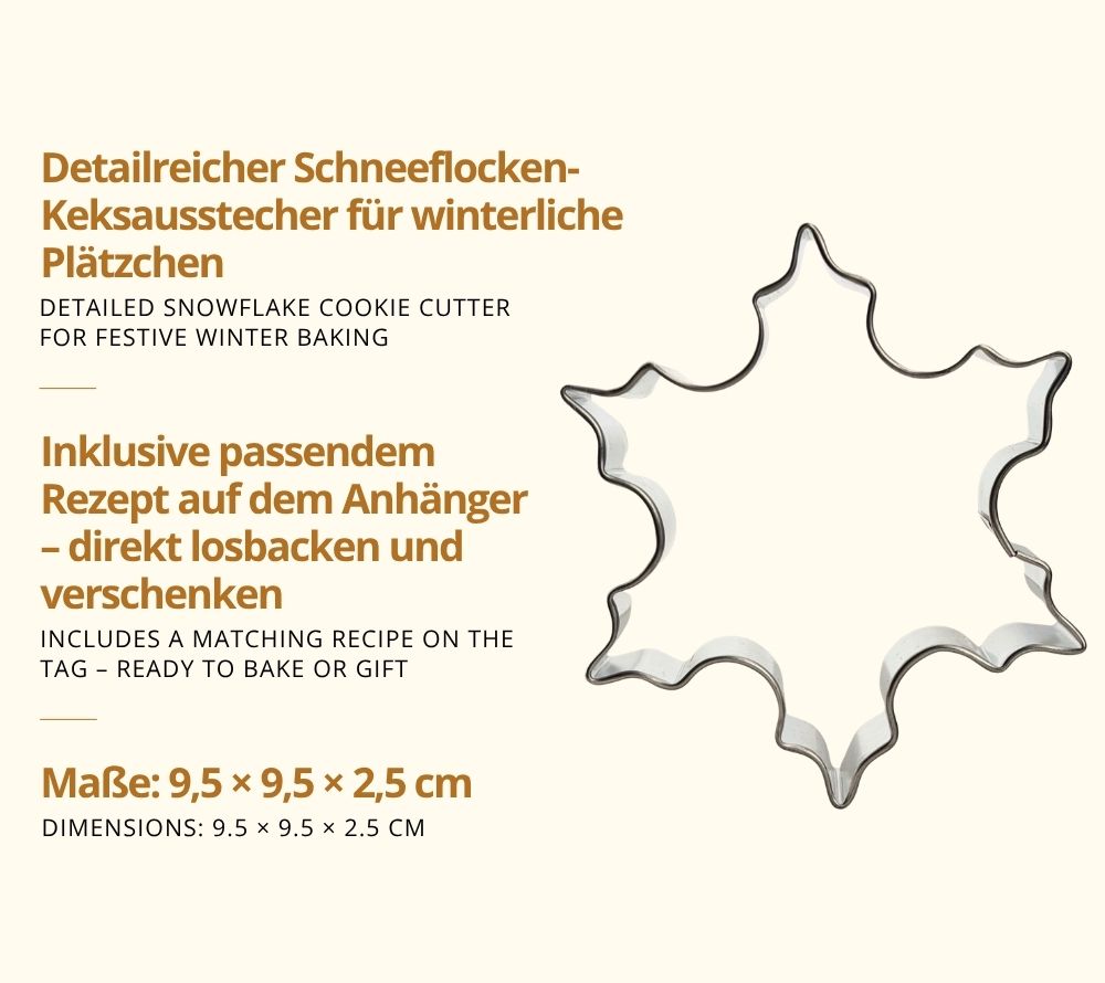 Frosty Snowflake Freisteller mit 3 Vorteilen in Deutsch und Englisch