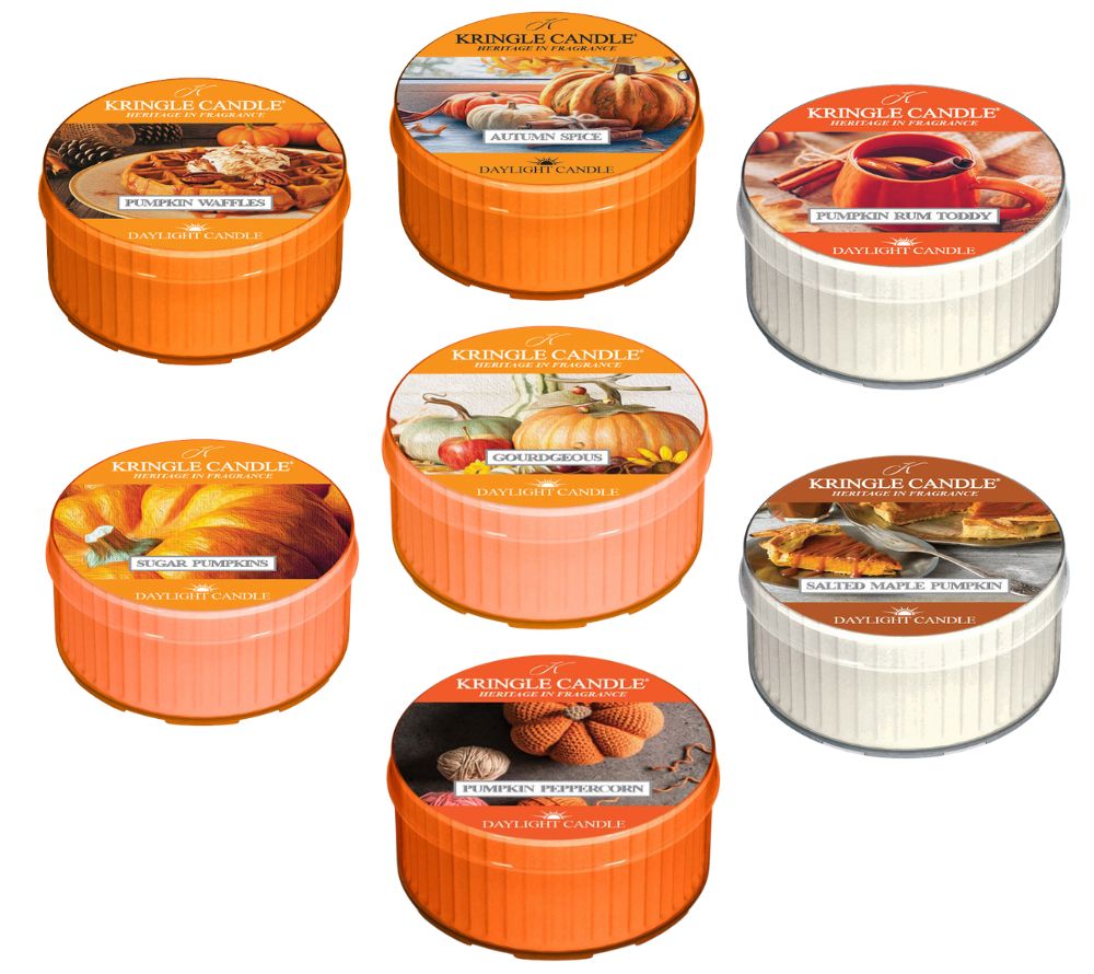 Daylight Bundle Pumpkin Spice Season von Kringle Candle mit 7 herbstlichen Düften. Kürbis, Zimt, Ahornsirup, Vanille & warme Gewürze für gemütliche Momente.
