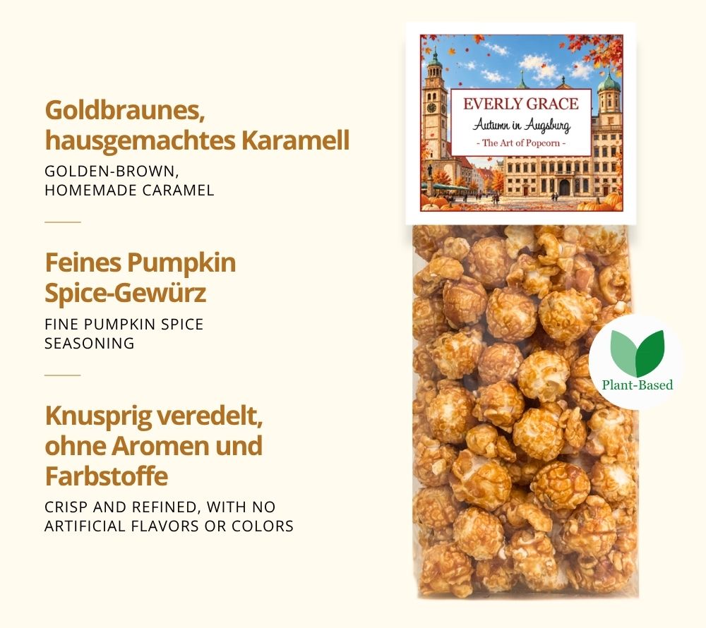 Autumn in Augsburg Popcorn von Everly Grace - mit Karamell und Pumpkin Spice Gewürz veredelt