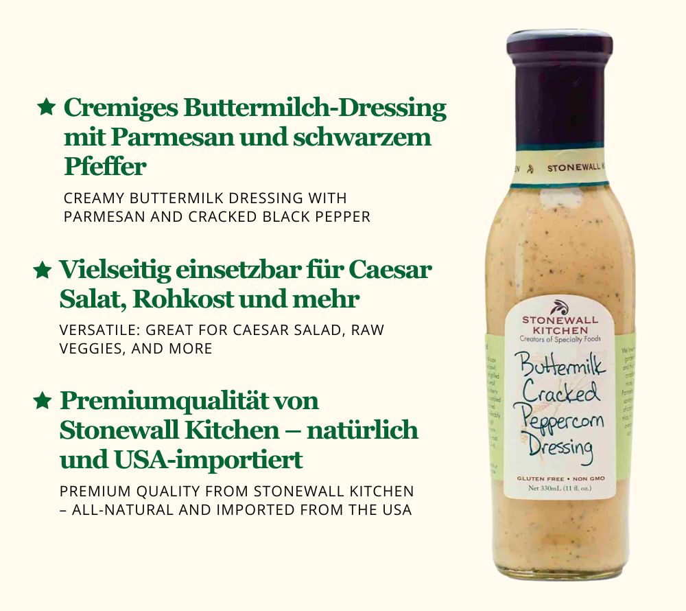 Buttermilk Dressing von Stonewall Kitchen ☆ Cremige Basis aus Buttermilch & Parmesan ☆ Perfekte Soße für Cesar Salads » Jetzt bestellen! 
