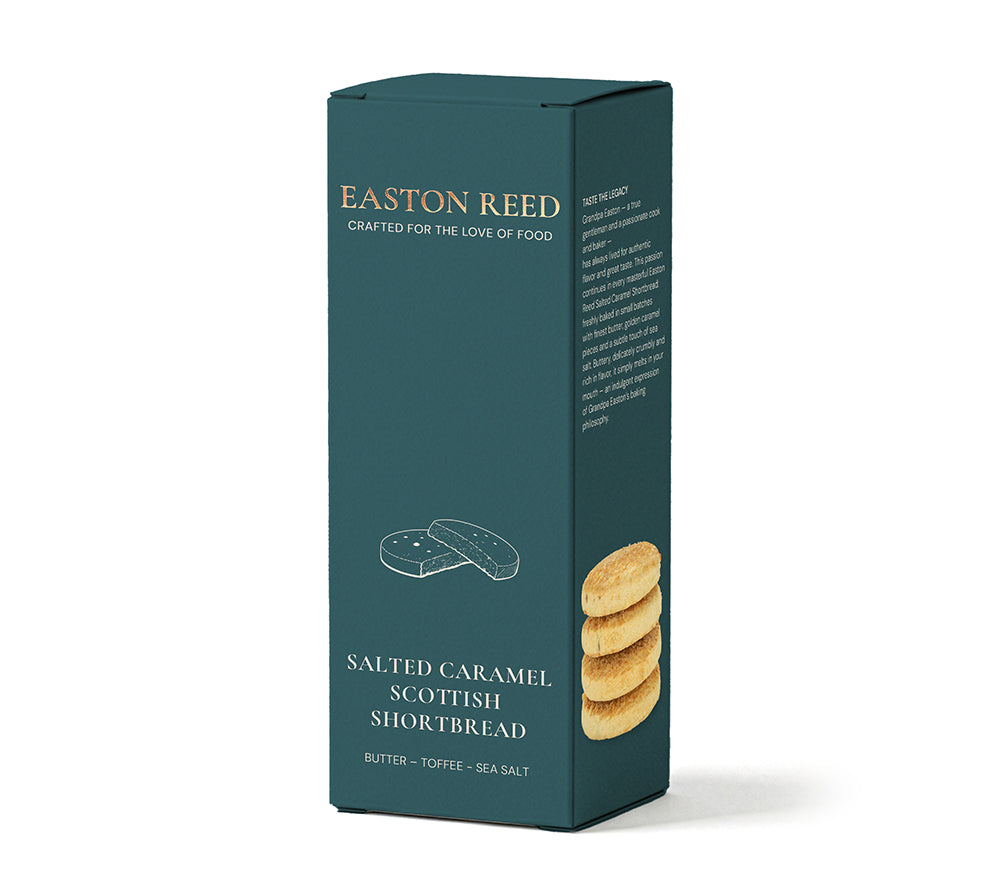 Easton Reed Salted Caramel Shortbread – cremig-karamellig mit einer feinen Salznote und herrlich zartem Biss. Ein stilvoller Genuss für besondere Momente.