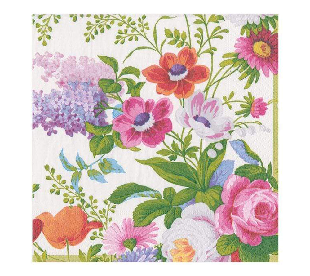 Hochwertige Servietten mit buntem Blumenmuster von Caspari