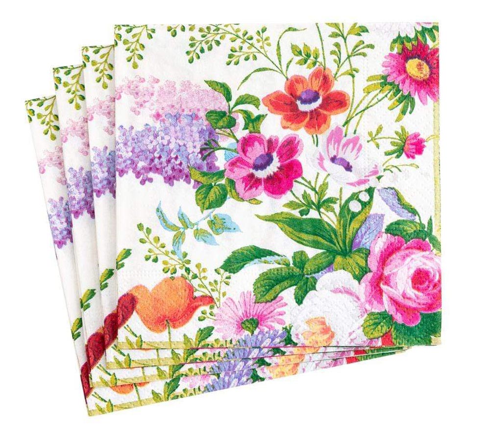 Hochwertige Servietten mit buntem Blumenmuster von Caspari