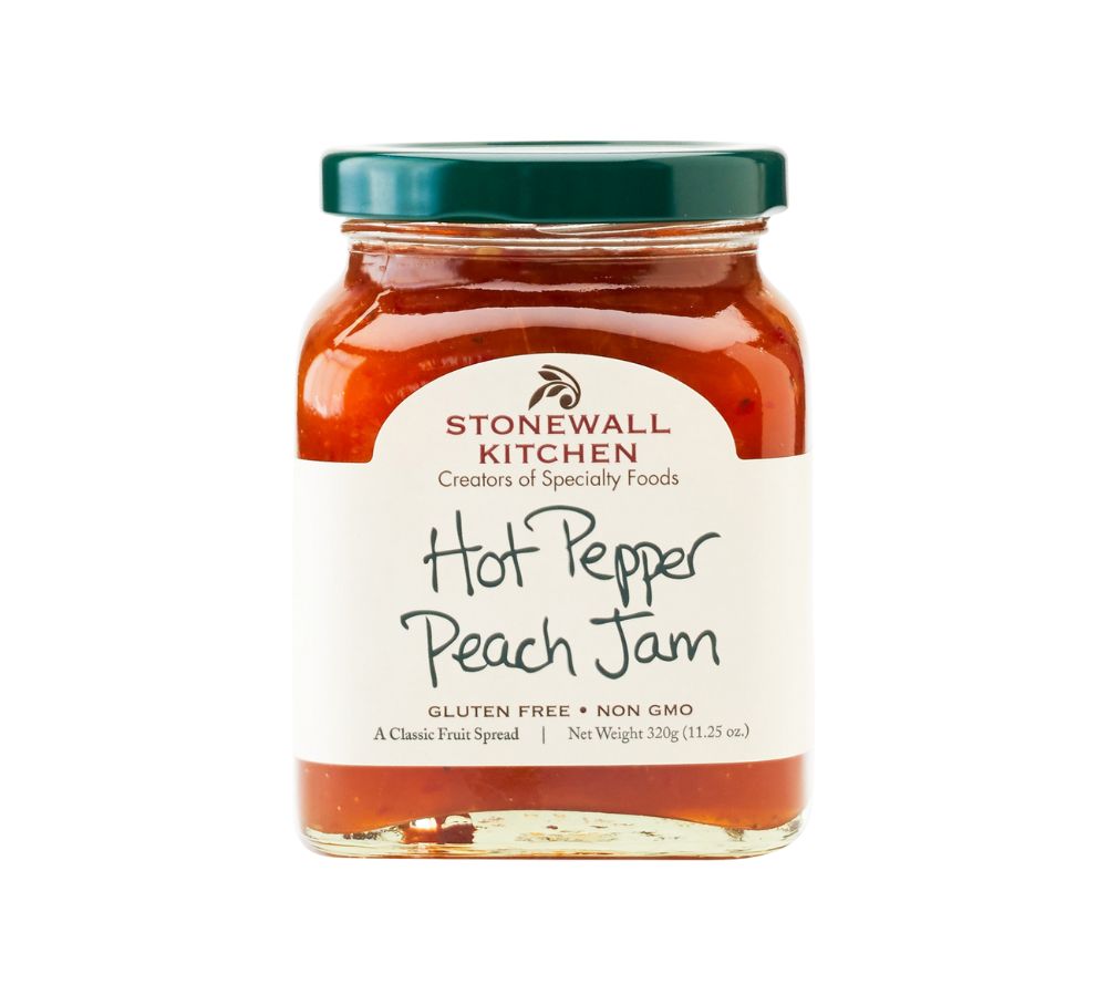 
                  
                    Hot Pepper Peach Jam von Stonewall Kitchen: Süße Pfirsiche & feurige Paprika – ideal zu Käse, Maisbrot oder als besondere Sauce.
                  
                