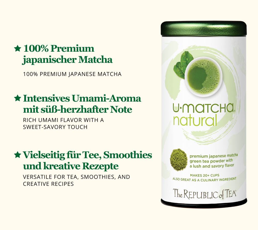 U•Matcha™ Natural Powder Tea kaufen ☆ 100% Premium Japanischer Matcha ☆ Intensives Umami-Aroma ☆ Vielseitig für Tee, Smoothies & mehr ☆ Jetzt probieren!