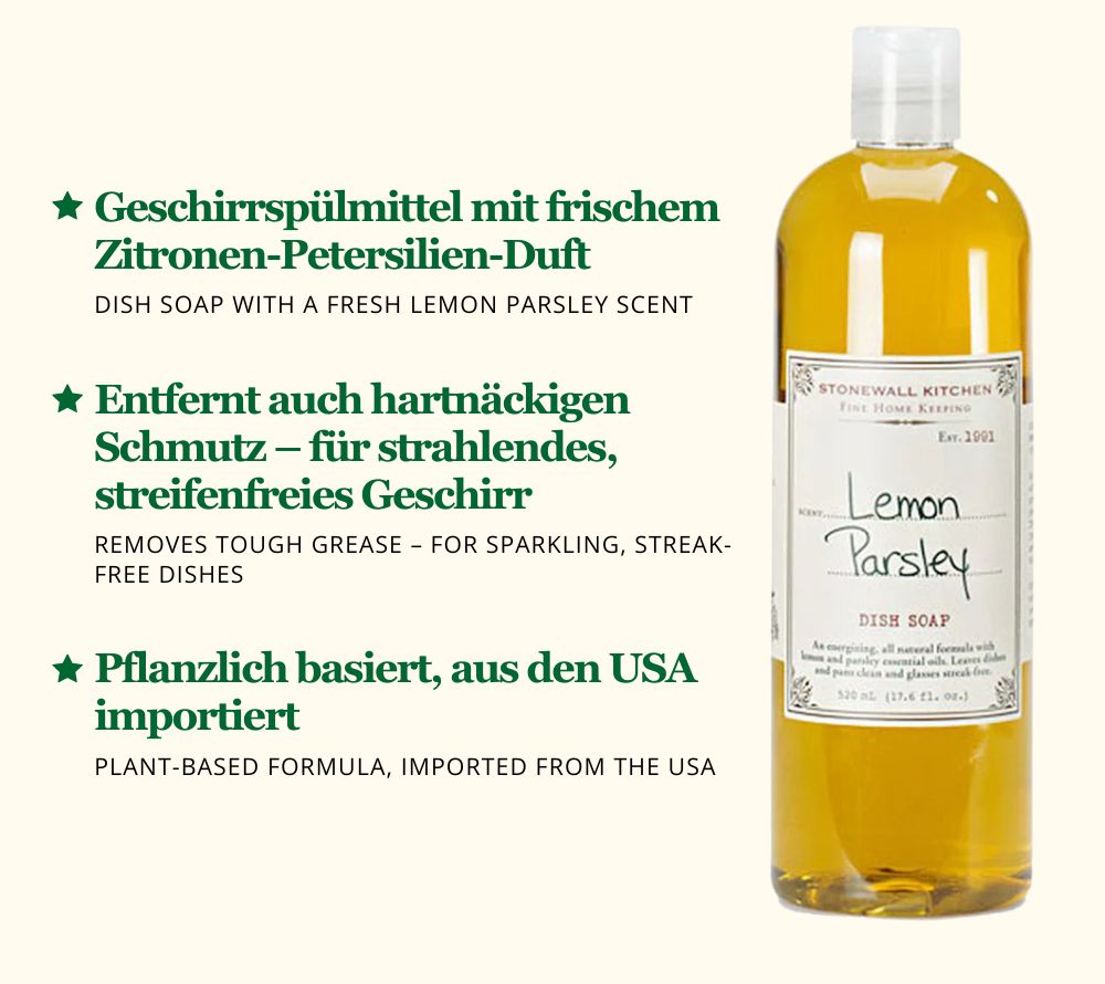 Die Seife befreit Ihr Geschirr auch von hartnäckigem Schmutz, sodass Teller, Töpfe, Pfannen & Co. wieder strahlen können - und das streifenfrei! 