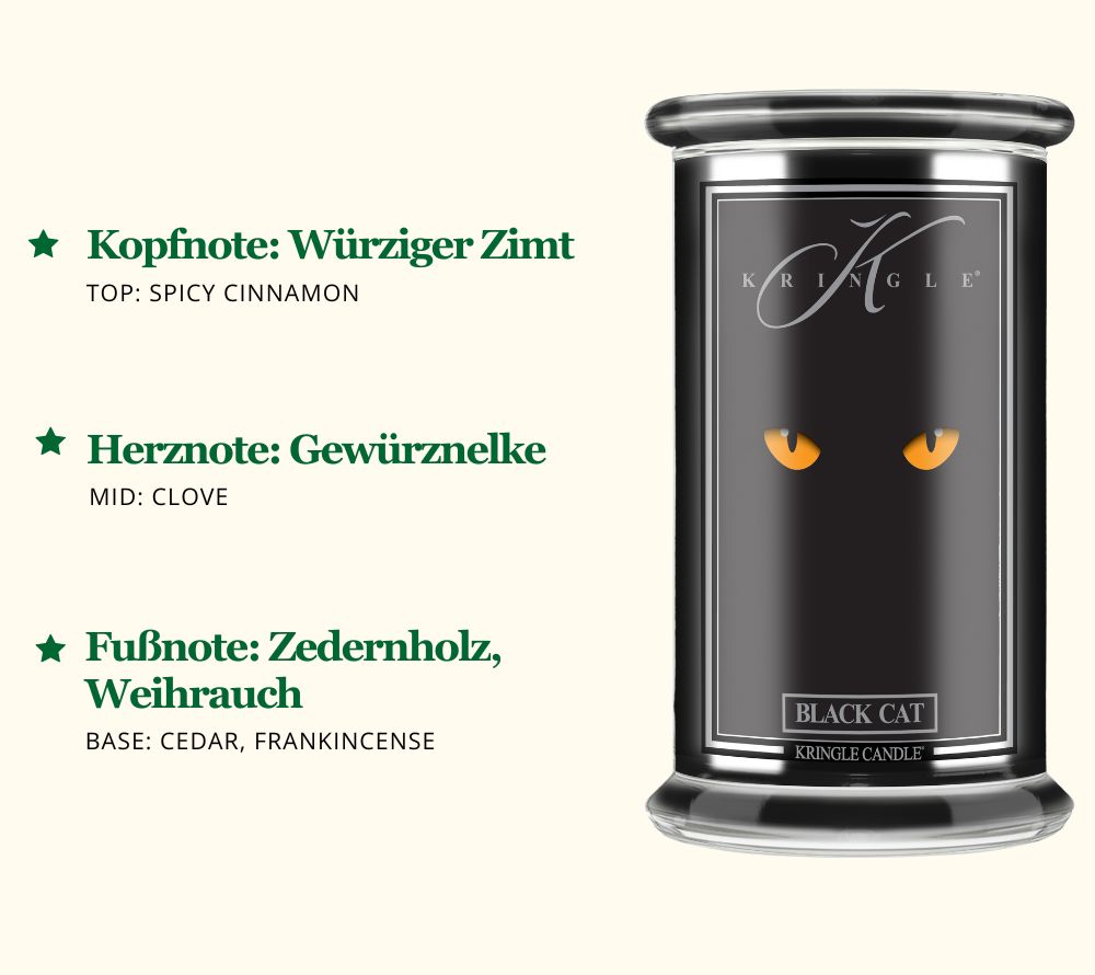 Black Cat als großes Kerzenglas - Limited Edition (22 oz-Glas, 2-Docht) aus der Halloween Limited Edition von Kringle Candle