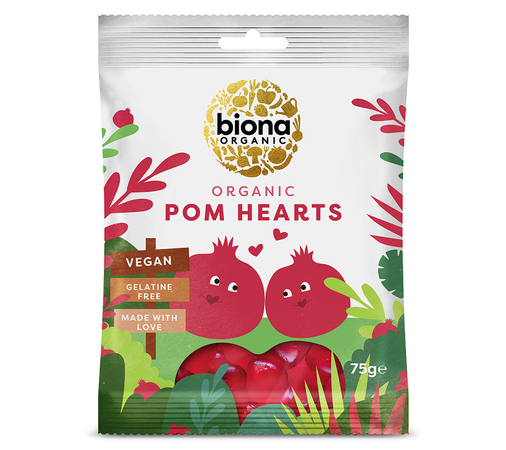 Vegane Granatapfel-Fruchtgummis - Pomegranate Hearts von Biona Organic