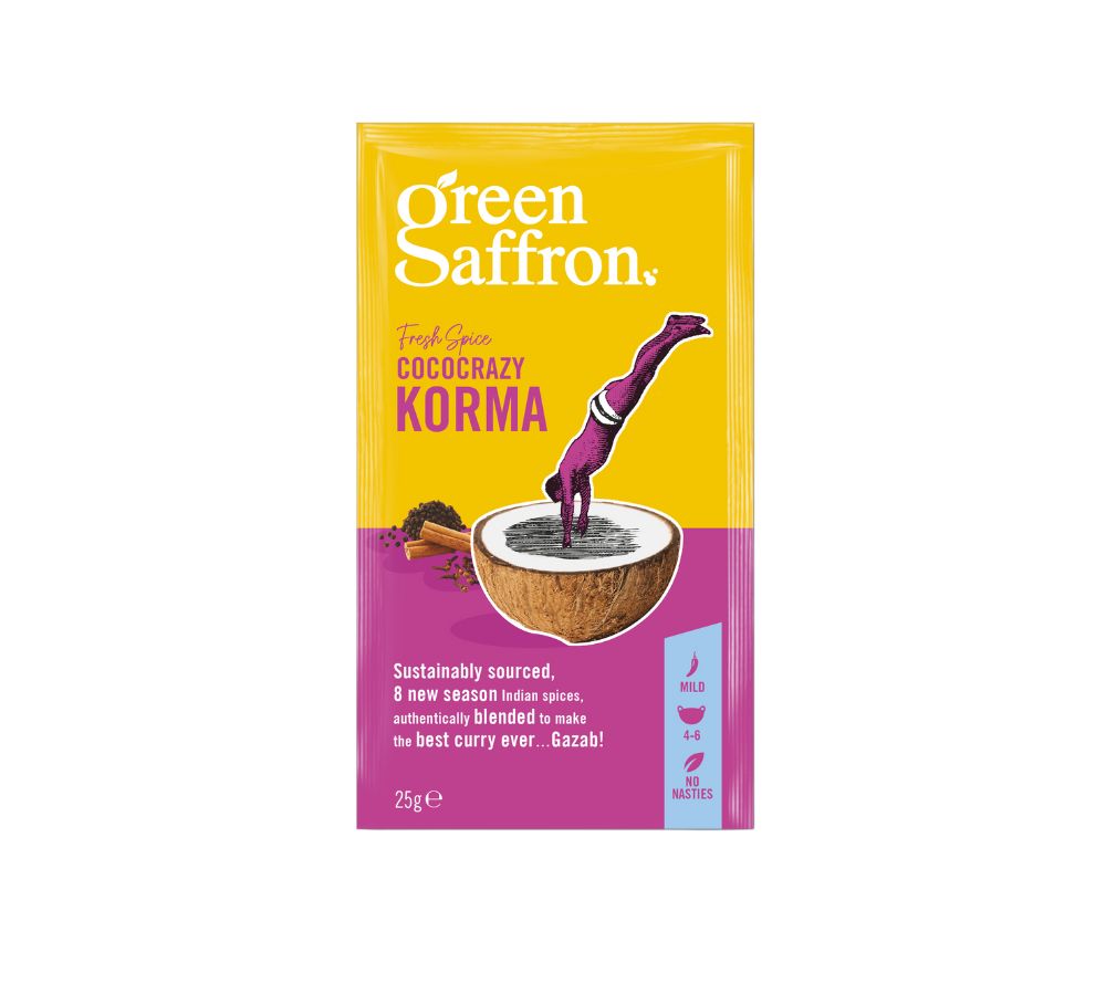 Korma Gewürzmischung von Green Saffron online kaufen ☆ aus 8 aromatischen Gewürzen vereint erlesene Gewürze ☆ aus nachhaltigem Anbau ☆ Probieren Sie selbst!