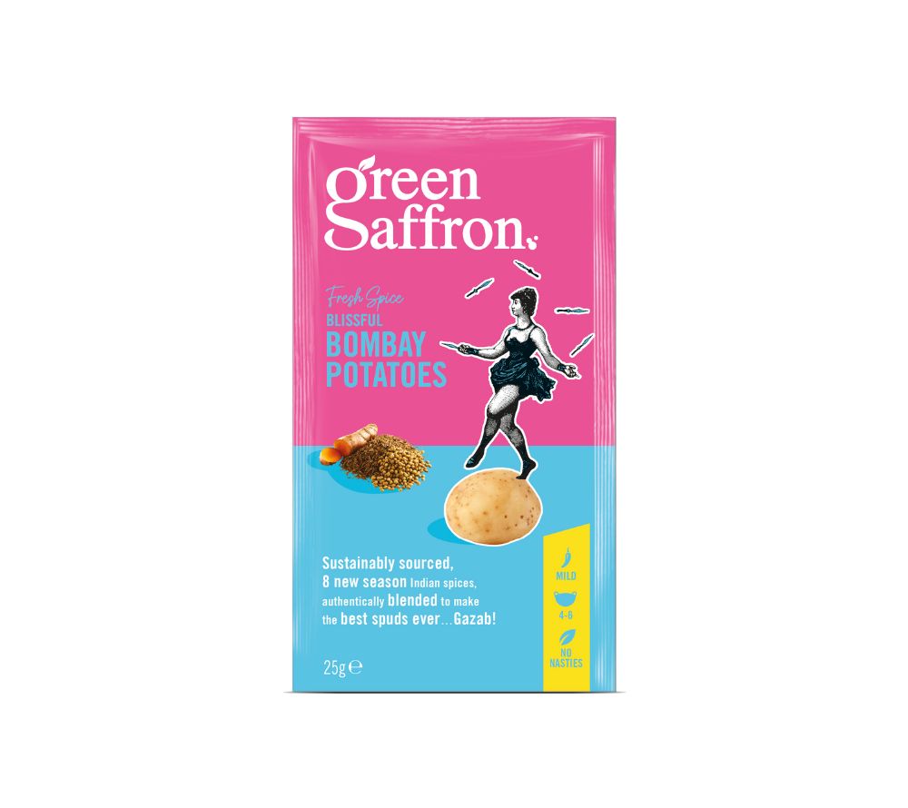 Bombay Potatoes Gewürzmischung von Green Saffron online kaufen ☆ aus 8 feinen Gewürzen vereint erlesene Gewürze ☆ aus nachhaltigem Anbau ☆ Probieren Sie selbst!