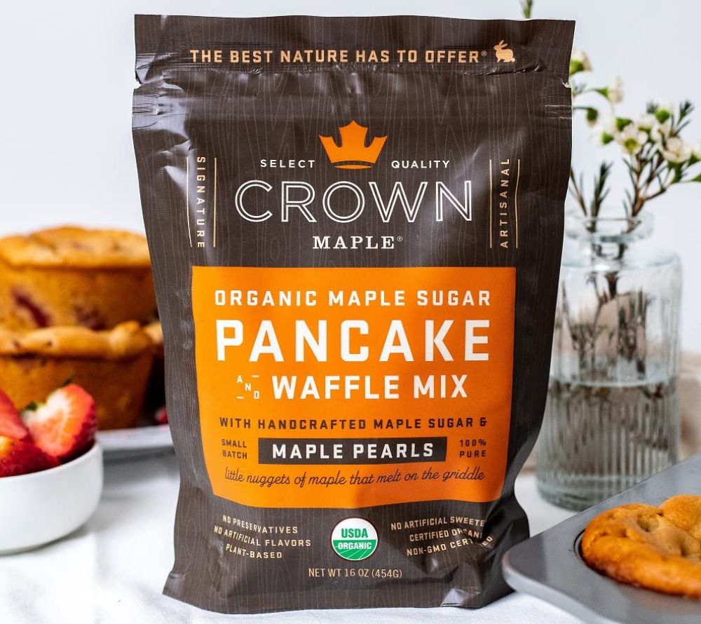 
                  
                    Organic Maple Sugar Pancake Mix von Crown Maples ☆ Hergestellt mit 100 % biozertifiziertem Ahornsirup ☆ für den perfekten Start in den Tag
                  
                