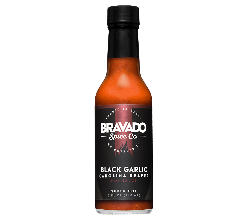 Black Garlic Carolina Reaper Hot Sauce ☆ Mit schwarzem Knoblauch & Ahornsirup ☆ Scharfe Sauce von Bravado Spice Co.