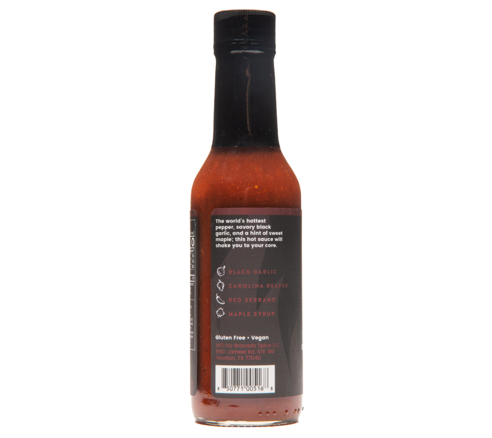Black Garlic Carolina Reaper Hot Sauce ☆ Mit schwarzem Knoblauch & Ahornsirup ☆ Scharfe Sauce von Bravado Spice Co.
