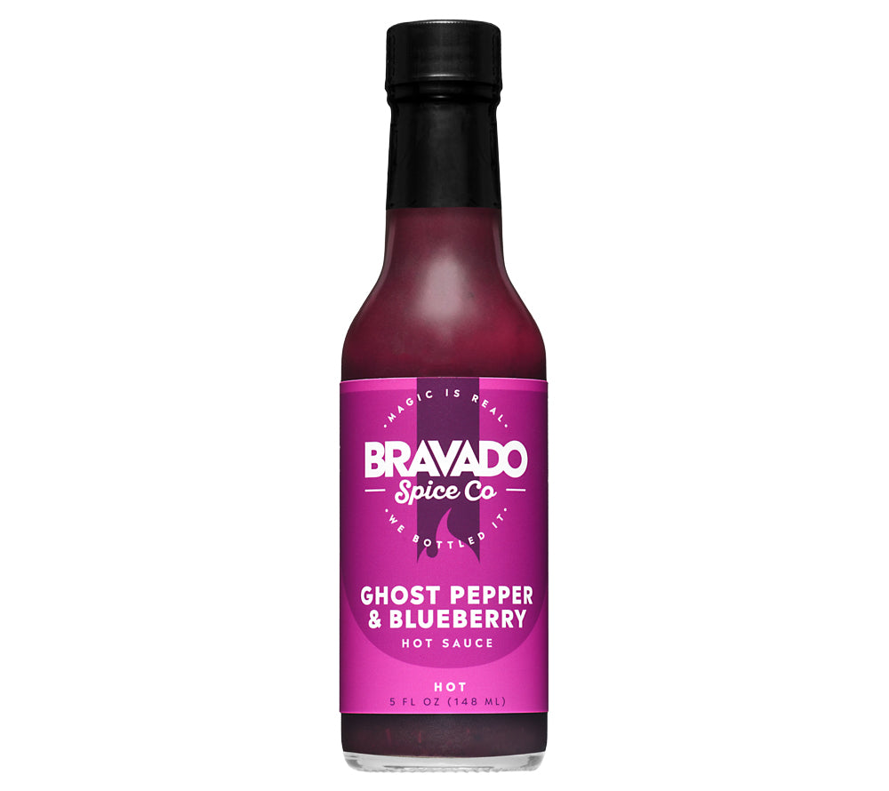 Ghost Pepper & Blueberry Hot Sauce ☆ Mit fruchtigen Blaubeeren ☆ Scharfe Sauce von Bravado Spice Co.