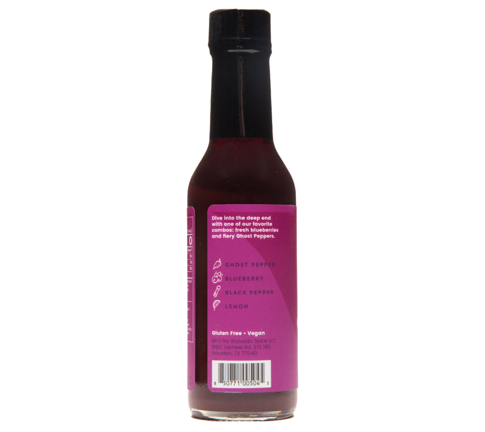 Ghost Pepper & Blueberry Hot Sauce ☆ Mit fruchtigen Blaubeeren ☆ Scharfe Sauce von Bravado Spice Co.