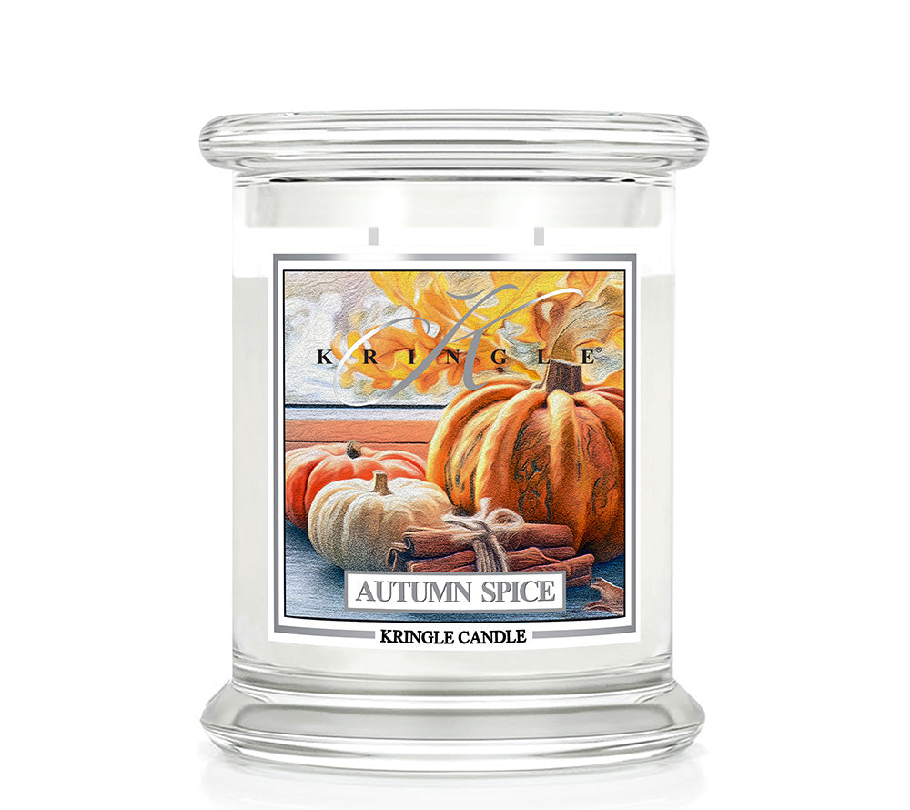 Classic Candle Autumn Spice (14.5 oz-Glas, 2-Docht) Autumn Spice ♥ Würziger Herbstduft von Kringle Candle ♥ Mit Zimt, Nelken, Muskat & Vanille ♥ Jetzt reinschnuppern