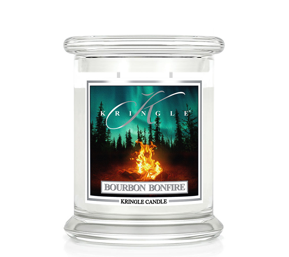Classic Candle Bourbon Bonfire (14.5 oz-Glas, 2-Docht) Bourbon Bonfire ♥ Gemütlicher Herbstduft von Kringle Candle ♥ Mit Rum-, Whiskey- & Vanillearomen ♥ Jetzt reinschnuppern