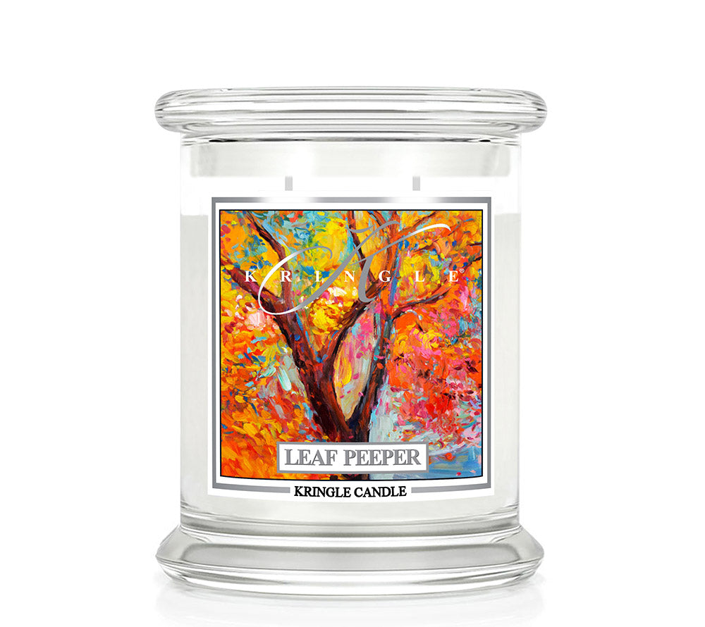 Classic Candle Leaf Pepper (14.5 oz-Glas, 2-Docht) Leaf Peeper ♥ Saisonaler Herbstduft von Kringle Candle ♥ Mit Apfel, Pfirsich, Zimt & Nelken ♥ Jetzt reinschnuppern