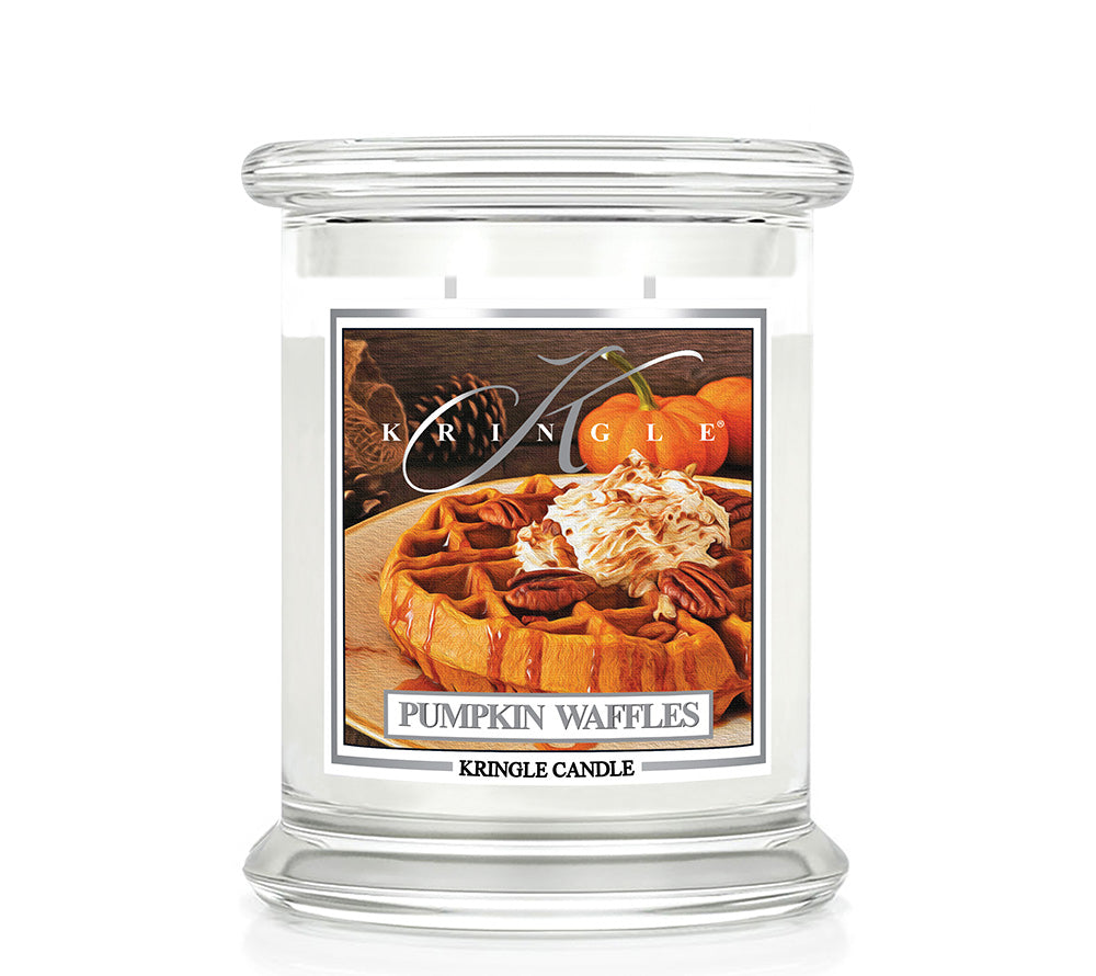 Classic Candle Pumpkin Waffles (14.5 oz-Glas, 2-Docht) Pumpkin Waffles ♥ Süßer Herbstduft von Kringle Candle ♥ Mit klassisch amerikanischem Pumpkin Spice ♥ Jetzt reinschnuppern