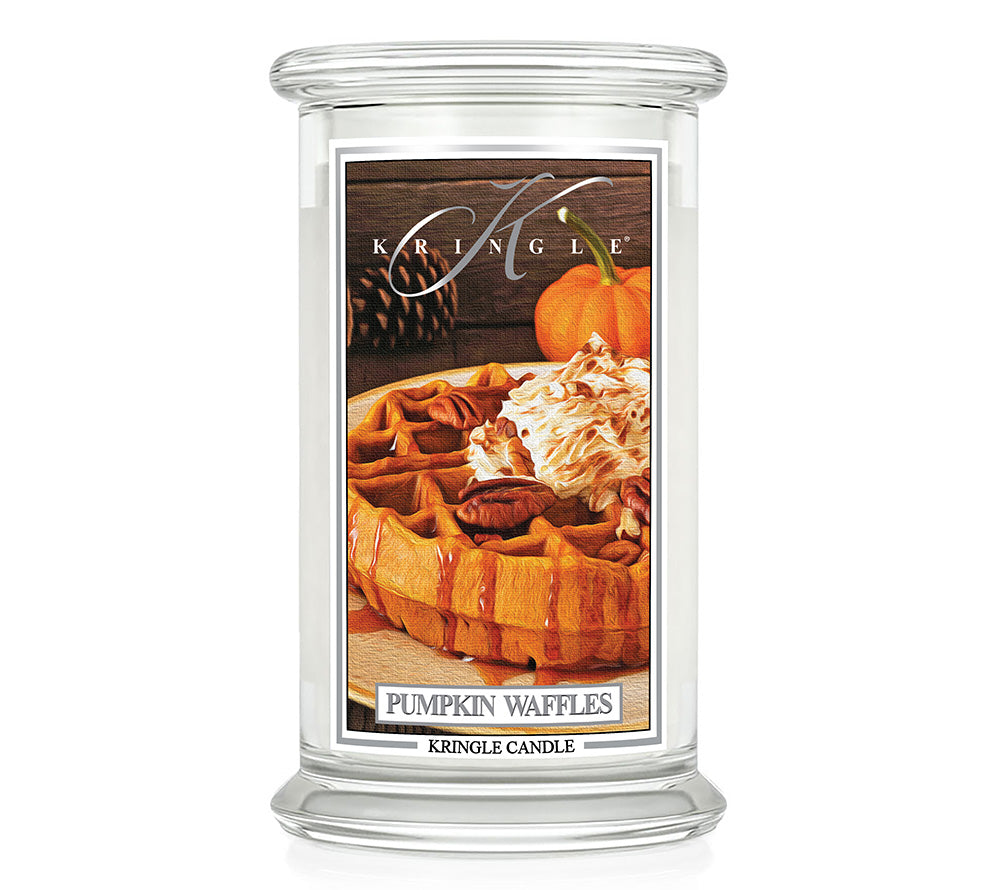 Große Classic Candle Pumpkin Waffles (22 oz-Glas, 2-Docht) Pumpkin Waffles ♥ Süßer Herbstduft von Kringle Candle ♥ Mit klassisch amerikanischem Pumpkin Spice ♥ Jetzt reinschnuppern