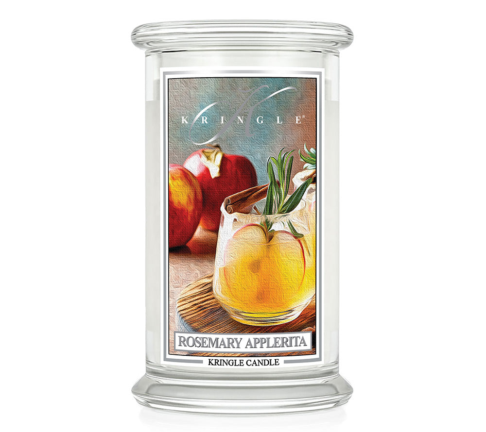 Große Classic Candle Rosemary Applerita (22 oz-Glas, 2-Docht) Rosemary Applerita ♥ Fruchtiger Herbstduft von Kringle Candle ♥ Mit Cidre-Aroma, Rosmarin & Zimt ♥ Jetzt reinschnuppern