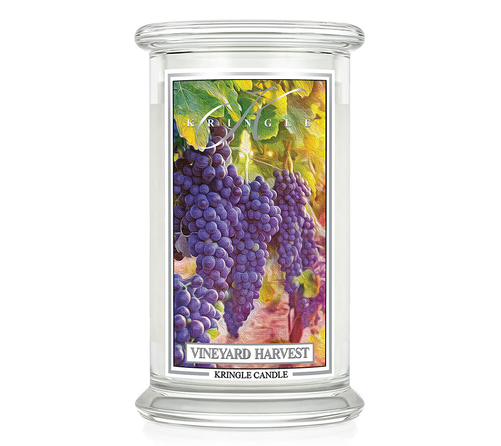 Große Classic Candle Vineyard Harvest (22 oz-Glas, 2-Docht) Vineyard Harvest ♥ Fruchtiger Herbstduft von Kringle Candle ♥ Mit Himbeeren, Zimt & Karamell ♥ Jetzt reinschnuppern