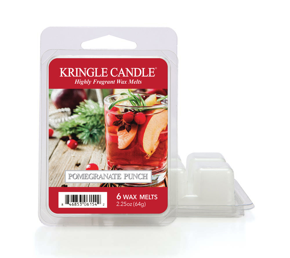 Wax Melts Pomegranate Punch, 6er Pack Pomegranate Punch ♥ Fruchtiger Winterduft von Kringle Candle ♥ Mit Granatapfel, Zimt und Vanille ♥ Jetzt reinschnuppern