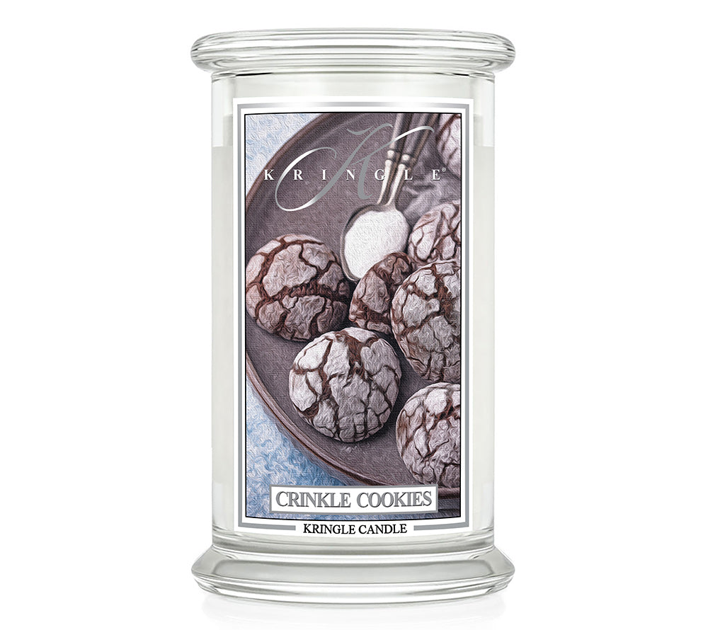 Große Classic Candle Crinkle Cookies (22 oz-Glas, 2-Docht) Crinkle Cookies ♥ Zuckersüßer Winterduft von Kringle Candle ♥ Mit Noten von Kakao und Espresso ♥ Jetzt reinschnuppern
