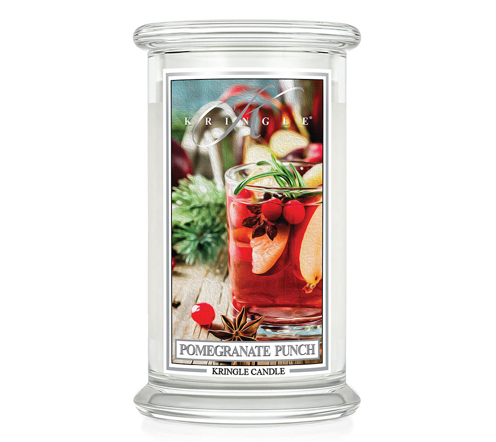 Große Classic Candle Pomegranate Punch (22 oz-Glas, 2-Docht) Pomegranate Punch ♥ Fruchtiger Winterduft von Kringle Candle ♥ Mit Granatapfel, Zimt und Vanille ♥ Jetzt reinschnuppern