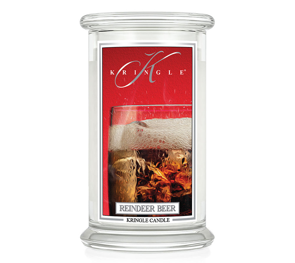 Große Classic Candle Reindeer Beer (22 oz-Glas, 2-Docht) Reindeer Beer ♥ Spritziger Winterduft von Kringle Candle ♥ Mit Root Beer, Vanille, Ingwer und Melasse ♥ Jetzt reinschnuppern 